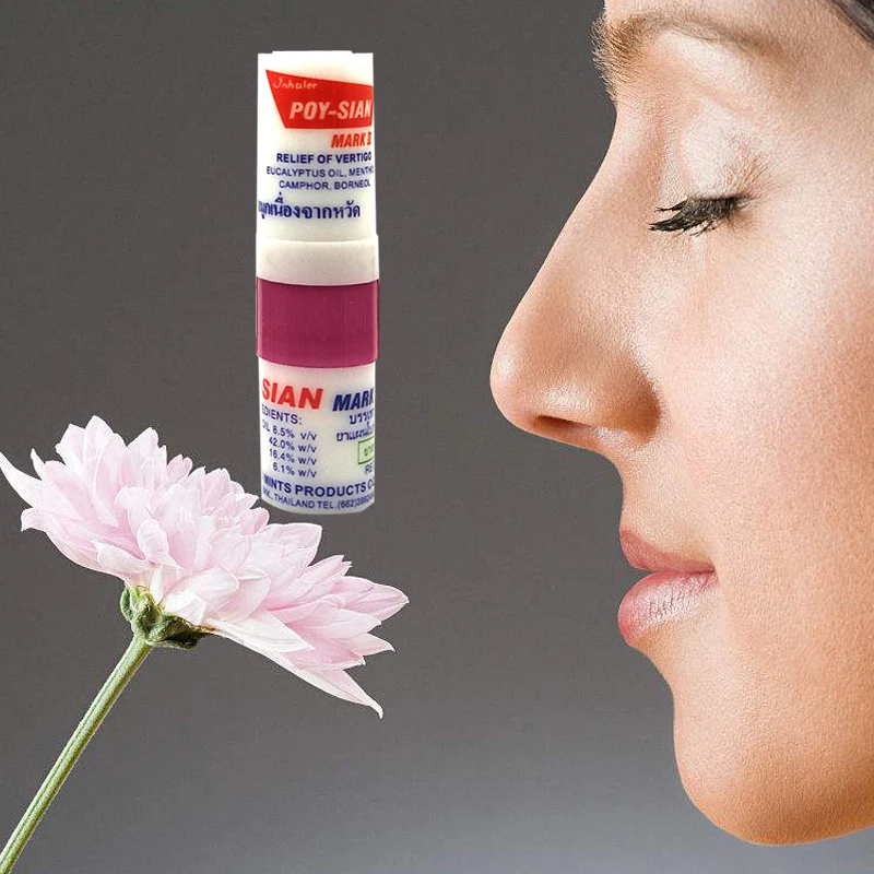 Thailand Herbal Nasal Inhaler Stick Mint Cylinder Treament For Asthma Nasal Congestion Headache Refreshing Aroma Stick Inhaler