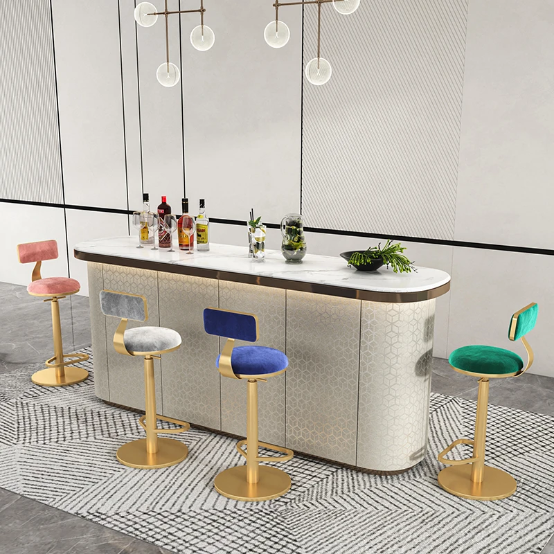 Thanh Đồ Nội Thất Barstools Bắc Âu Nâng Cao Ghế Lightluxury Sắt Quay Tựa Lưng Ghế Bar Trước Bàn Phản Phân Đồ Nội Thất Gia Đình