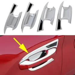 4PCS Chrome Door Handle Bowl Cup Sticker Cover Trim Decorative Accessories Fit For Hyundai ix25 Creta 2020 2021