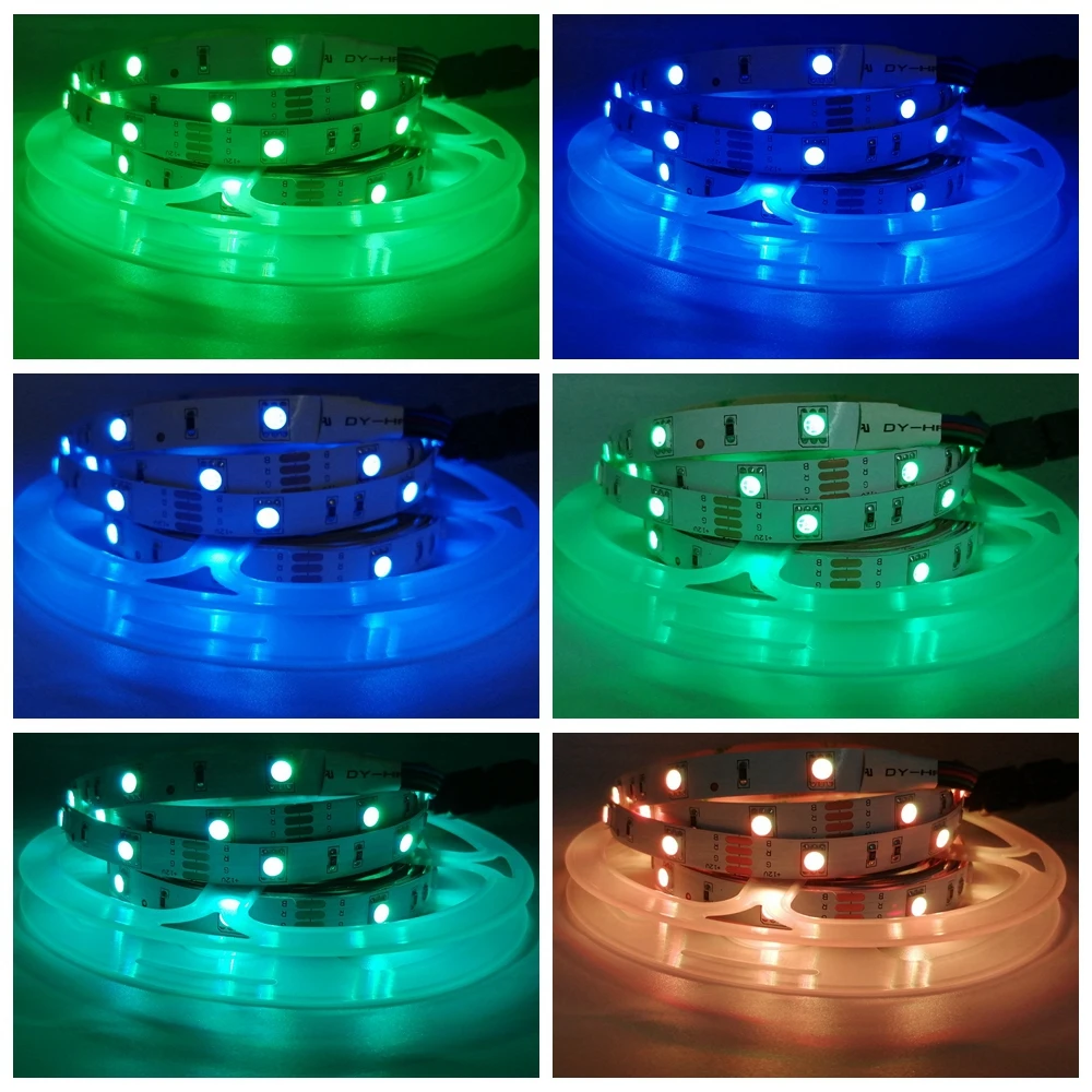 5M 5050 RGB LED Strip 17Key RGB Controller Led Dimmer 150/300Leds RGB Kit For Home Decoration Lighting White/Black PCB