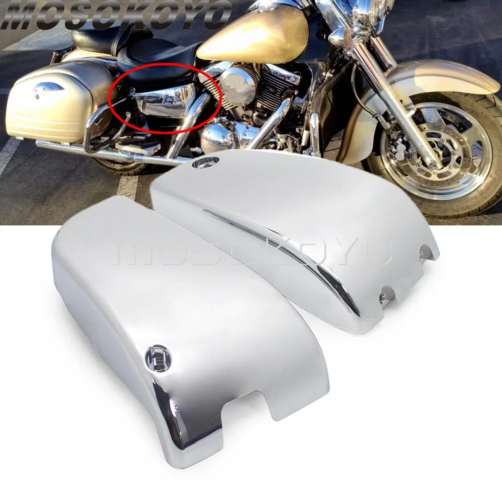 

Chrome ABS Left Right Side Battery Fairing Frame Cover Guard Protection for Kawasaki Vulcan VN1500 Classic & Nomad Motorcycle