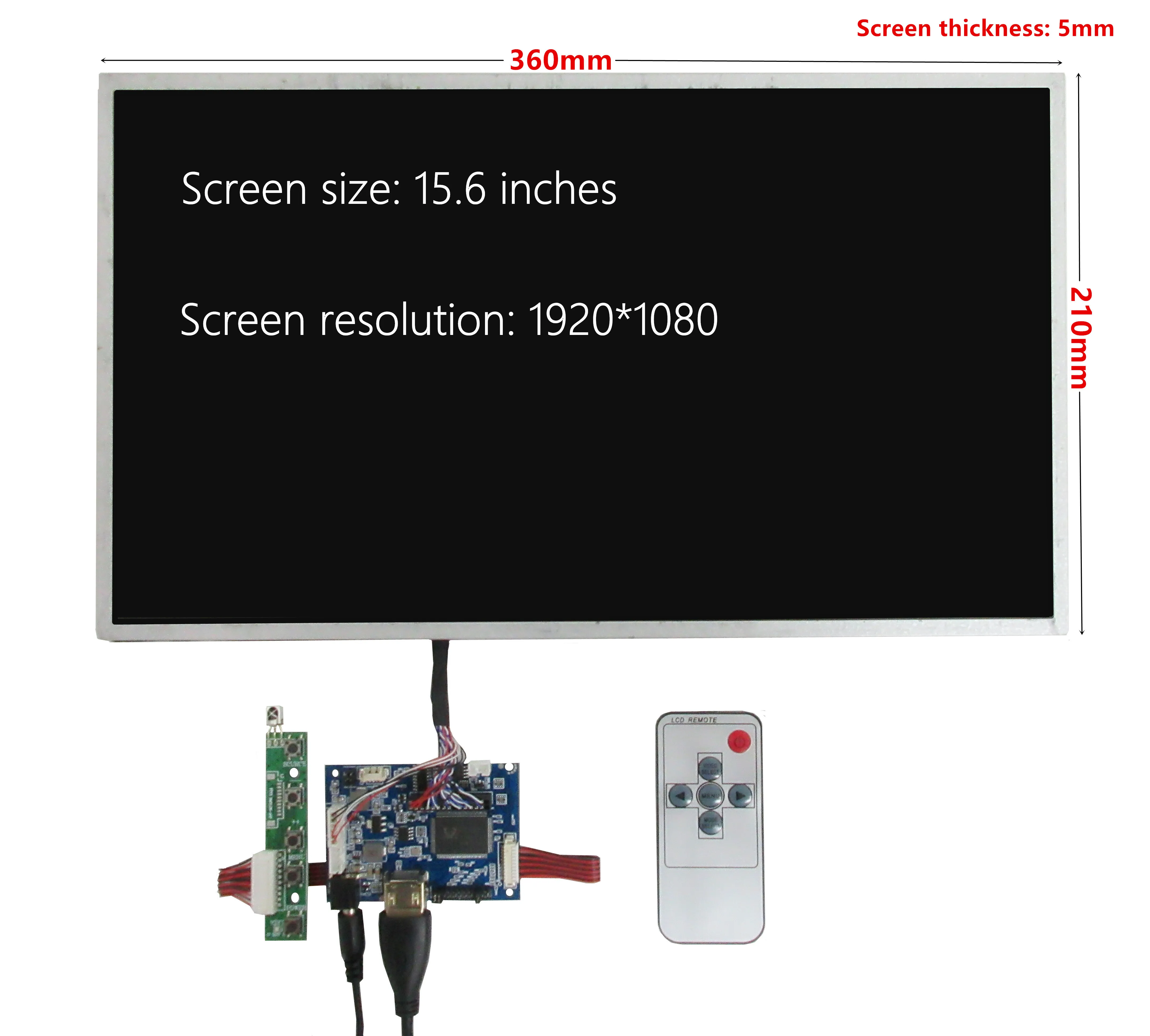 Imagem -03 - Polegada 1920*1080 1600*900 Tela Display Lcd Monitor com Placa de Motorista Controle para Computador Tela Secundária Raspberry pi 15