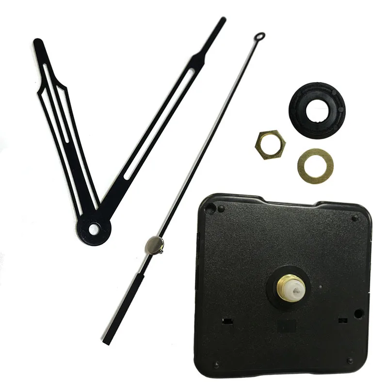 

DHL 50sets 8 12 19 20 24 mm shaft Quartz wall Clock Movement Mechanism with Hollow Black Hands DIY Repair Parts high-quality