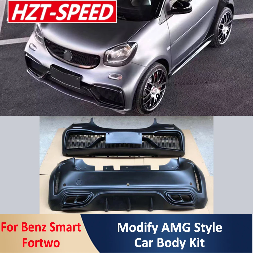 

Resin Fibre Unpainted Smart Fortwo Modify to AMG Style Car Body Kit Front and Rear Bumper For Benz