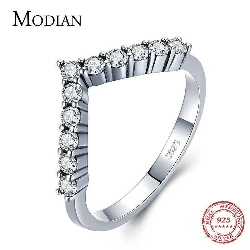 MODIAN Vintage Arrow Ring Real 925 Sterling Silver Fashion Stackable Exquisite Finger Rings For Women Fine Jewelry Accessories