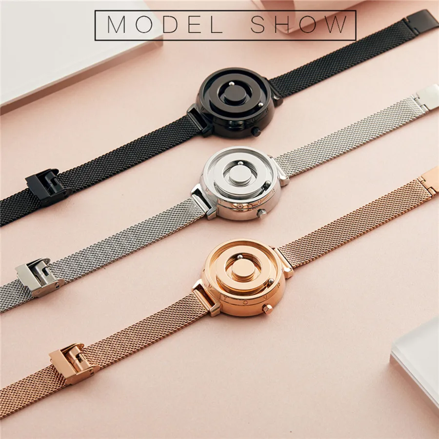 EUTOUR Ladies Magnetic Watches Women Watch Luxury Gold Quartz Watch Stainless Steel Mesh Bracelet Female Wristwatch reloj mujer