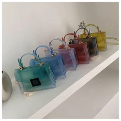 Fashion Candy Transparent Handbag Women 2021 Summer Clear Jelly Shoulder Messenger Bag Luxury Designer Women's Branded Bags New