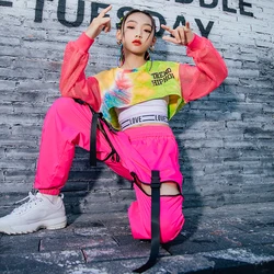 Kids Hip Hop Clothing Multi-Color Crop Tops Pink Hip-Hop Pants For Girls Jazz Street Dance Perofrmance Wear Stage Outfit BL6318