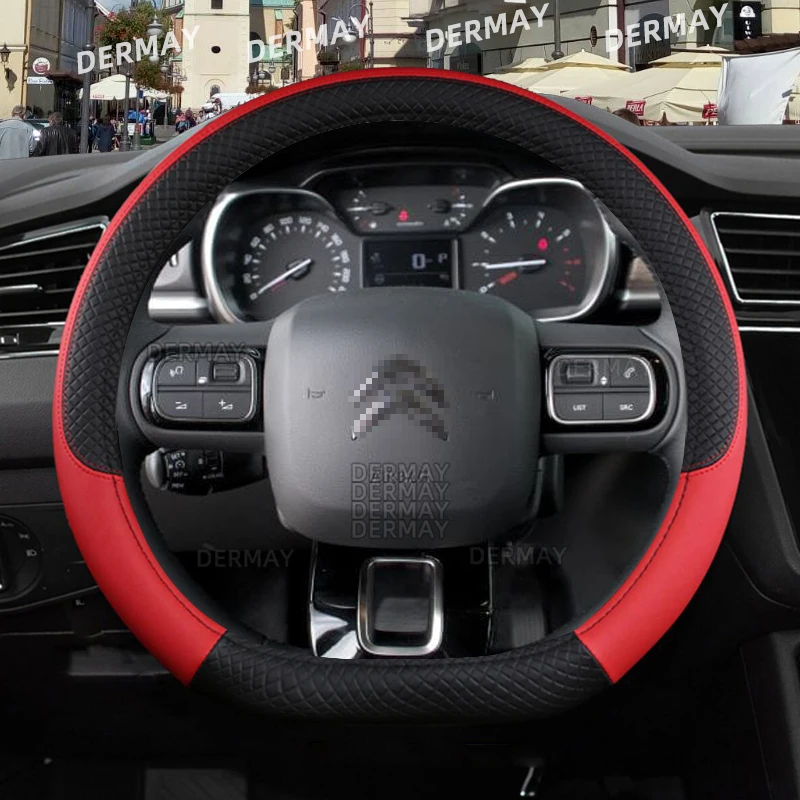 for Citroen C3/C3 Picasso Aircross Lumiere Pluriel DS3 DS5 9Colors Car Steering Wheel Cover PU Leather Non-slip Auto Accessories