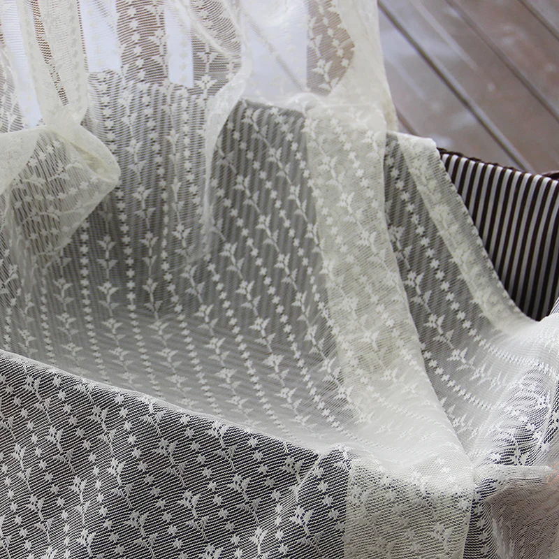Modern European Korean Lace Tulle Sheer Curtains Custom Size Window Drapes for Living Bedroom Study Balcony Yoga Room Home Decor