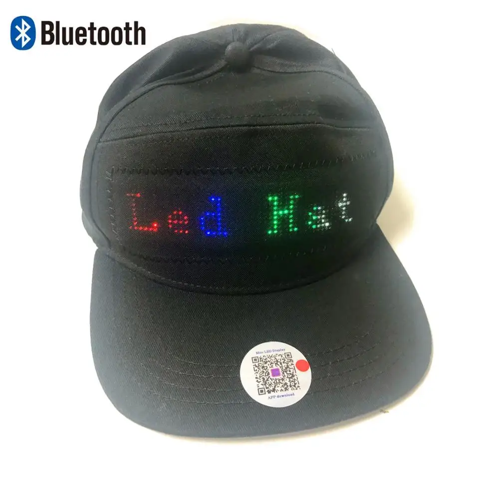 

4 colors fixed Bluetooth Led Hat Display Board hip hop Street dance Party Parade sunscreen hiking night fishing cap Student Toy