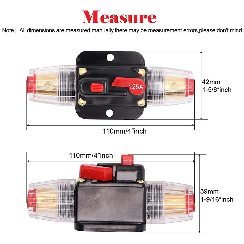 Car Circuit Breaker Self-recovery 30A 50A 80A 1250A 150A Auto Support Marine Boat Yacht RV Power Insurance 12V 24V  50A