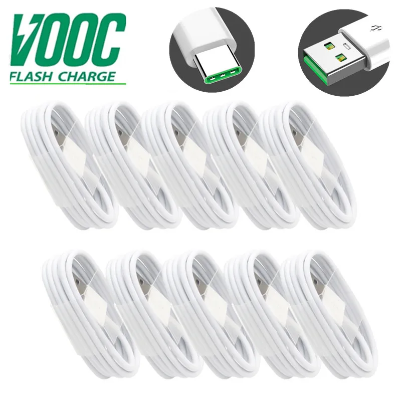 

10 шт. 5A USB 3,0 Супер зарядный кабель Type-C VOOC Flash, быстрое зарядное устройство для OPPO Reno 6 4 5 K Find X3 A52 A53 A93 A94 Realme 8 7 6