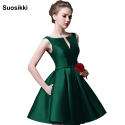 Customized Suosikki Fashion Fuchsia Vestido De Noiva Short Design Champange Color Lace Up Bridal Party Cocktail Dress