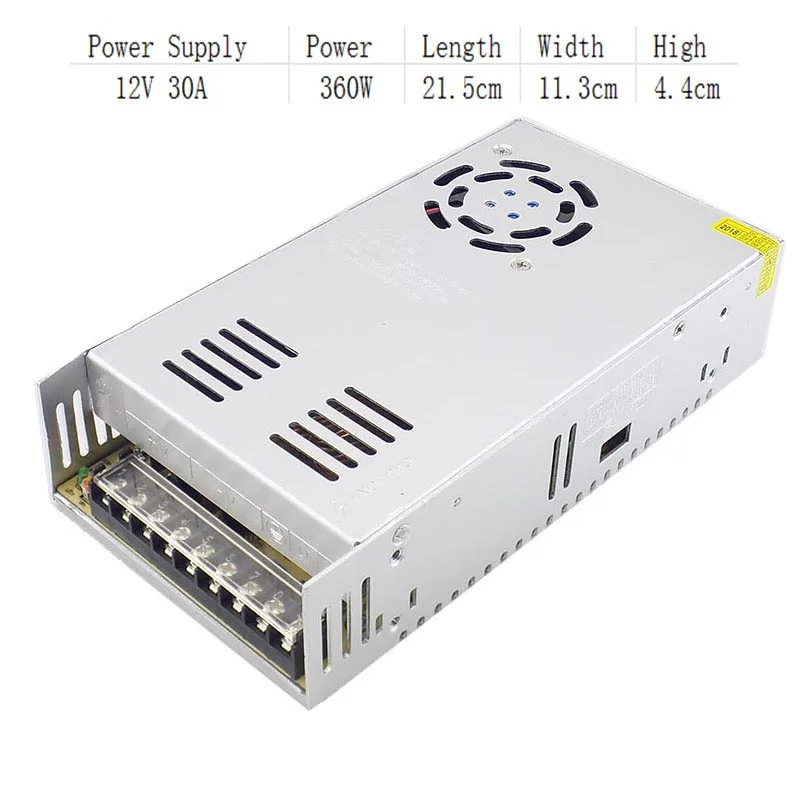 LED Driver Power Supply AC100V-265V to DC 12V 30A Lighting Transformer CCTV Camera Power Driver Adapter Converter Switch L19