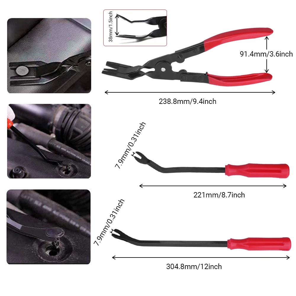 Herramientas de reparación de Audio de coche, Kit de extracción de embellecedor de puerta de Panel de coche, alicates de Clip automático, juego de herramientas de extracción de sujetadores