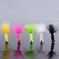 Fishing Lure Feather Jig Head Hook Artificial Lures Bind Fur Barbed Hooks 1g 2g 3.5g Lot 5 Pieces Sale