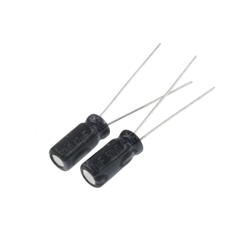 50pcs 0.47uF 50V 0.47MFD 50Volt 4*7mm 470nF Aluminum Electrolytic Capacitor Radial 0.47mf50v 0.47uf50v 50v0.47mf 50v0.47uf