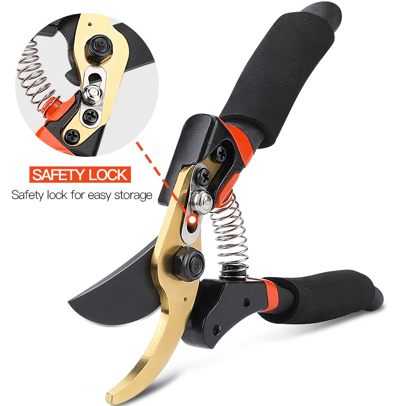 AIRAJ Professional Premium Titanium Bypass Pruning Shears and Micro-Tip Pruning Snip Hand Pruners Garden Clippers
