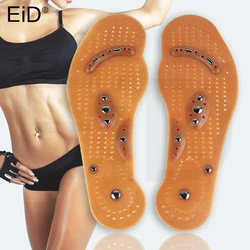 Silicone Magnetic Insoles Slimming Therapy for Weight Loss Massage Foot Care Shoes Mat Pad Brown Insole Wholesale Sole man women