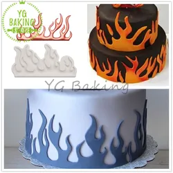 Dorica 2 Styles Flame Design Silicone Cake Mold Diy Handmade Chocolate Soap Mould Fondant Cake Decorating Tool Bakeware