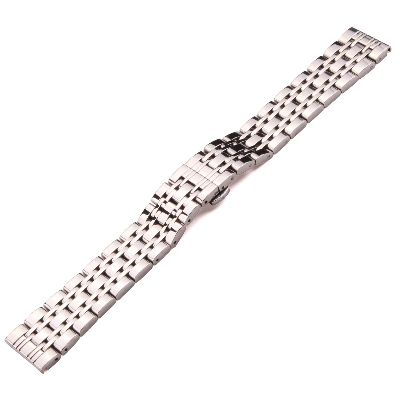 Stainless Steel Watchband Bracelet 20mm 22mm Men Metal Polished Watch Band Strap Clocks Accessories