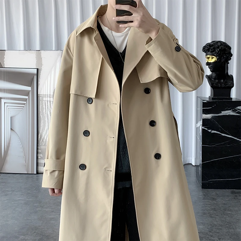 2024 new arrival autumn fashion coat men high quality double breasted trench coat men,men's casual jackets full size M-5XL