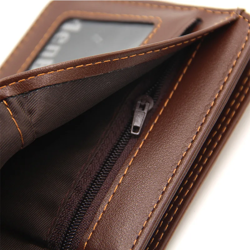 2021 Vintage Men Leather Luxury Wallet Short Slim Male Purses Money Clip Credit Card Dollar Cow Leather Wallet Mens Card Purse
