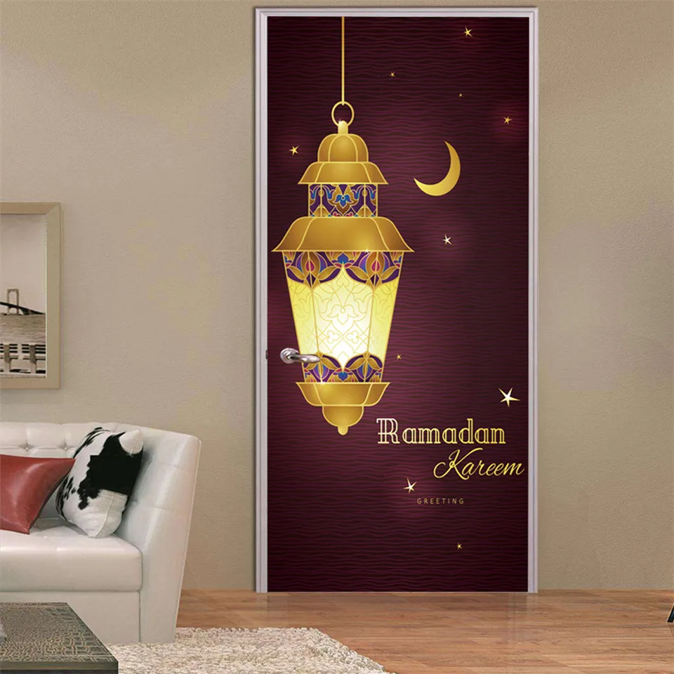 Lasser Bairam Door Sticker Self Stick Vinyl Waterproof Removable Wallpaper On The Doors Home Design Renovation Wall Mural Decals