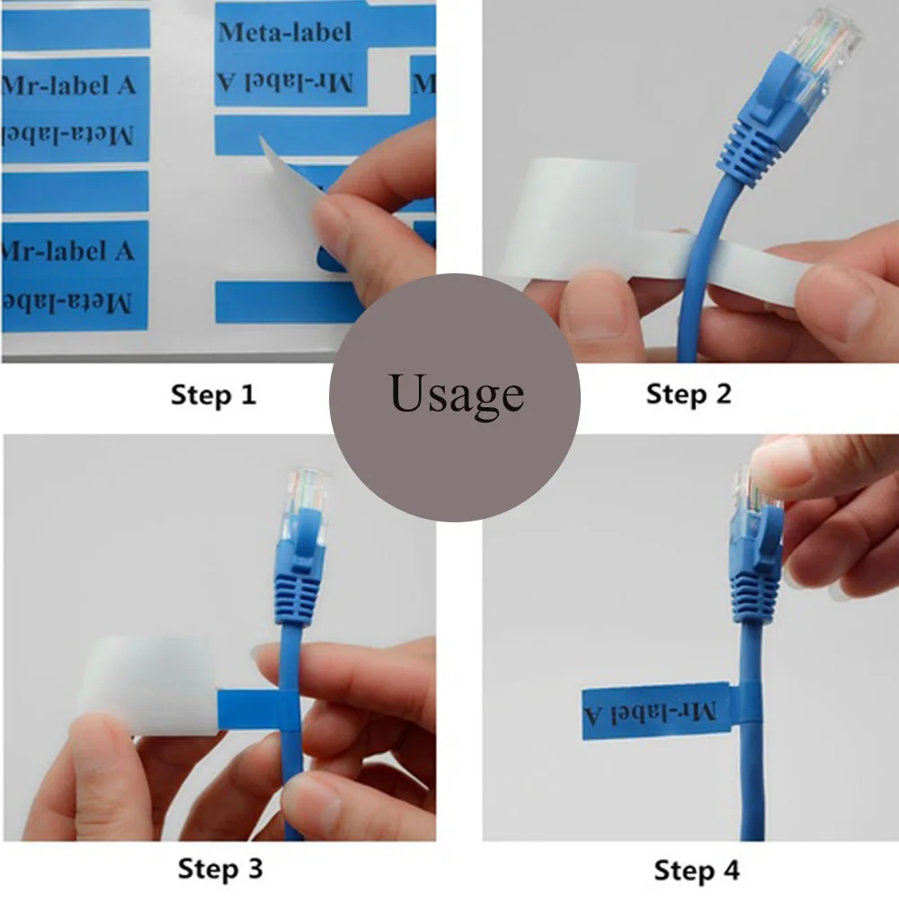 A4 Network Cable Labels Sticker Colorful Waterproof Self Adhesive Wire Labels For Electrical cables Organize Cord Identification