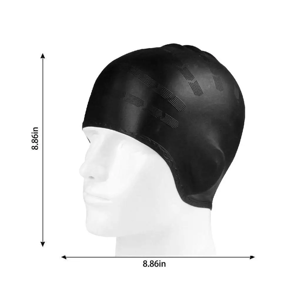 New Swimming Caps Waterproof Men and Women Long Hair Swimming Hats Silicone Ear Protector Large Youth Neoprene Adults Swim Cap