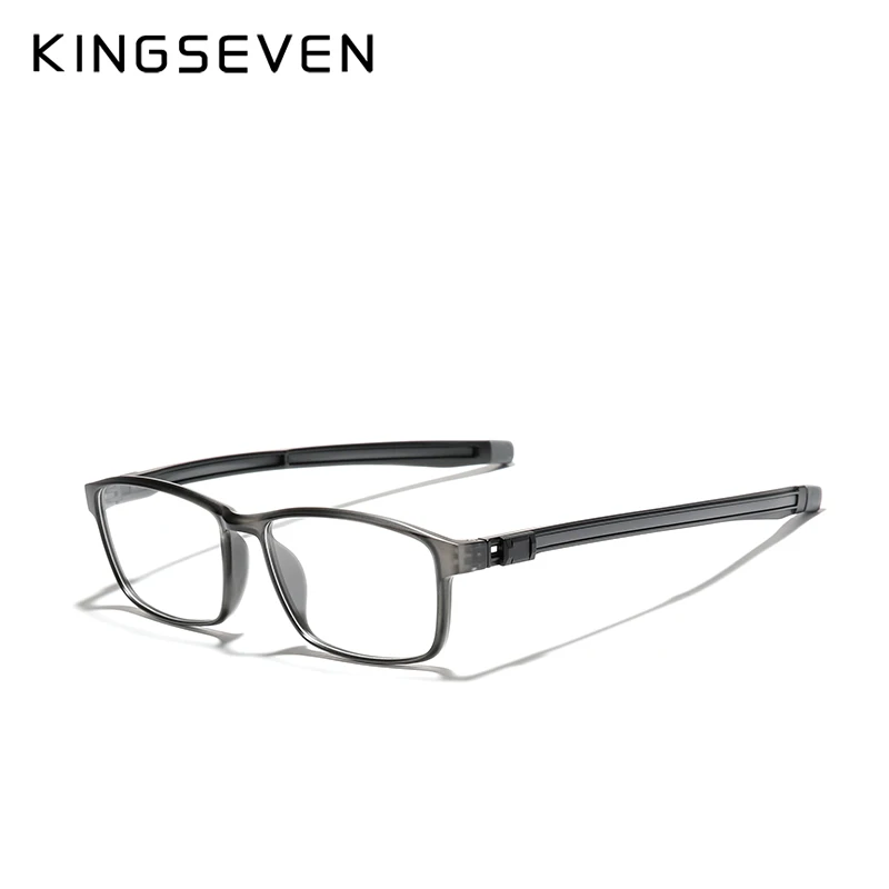 KINGSEVEN TR90 Glasses Frame Men Ultralight Square Myopia Prescription Eyeglasses 2023 Metal Full Optical Protection Eyewear