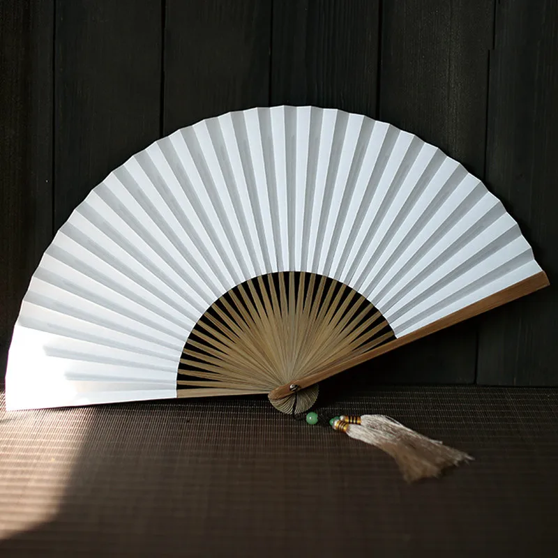 Xuan Paper Fans Classical Bamboo Ventilador Portable Men Paper Drama Fan 26.5 Summer Abanicos Para Boda Hanfu Bambou Hand Fan