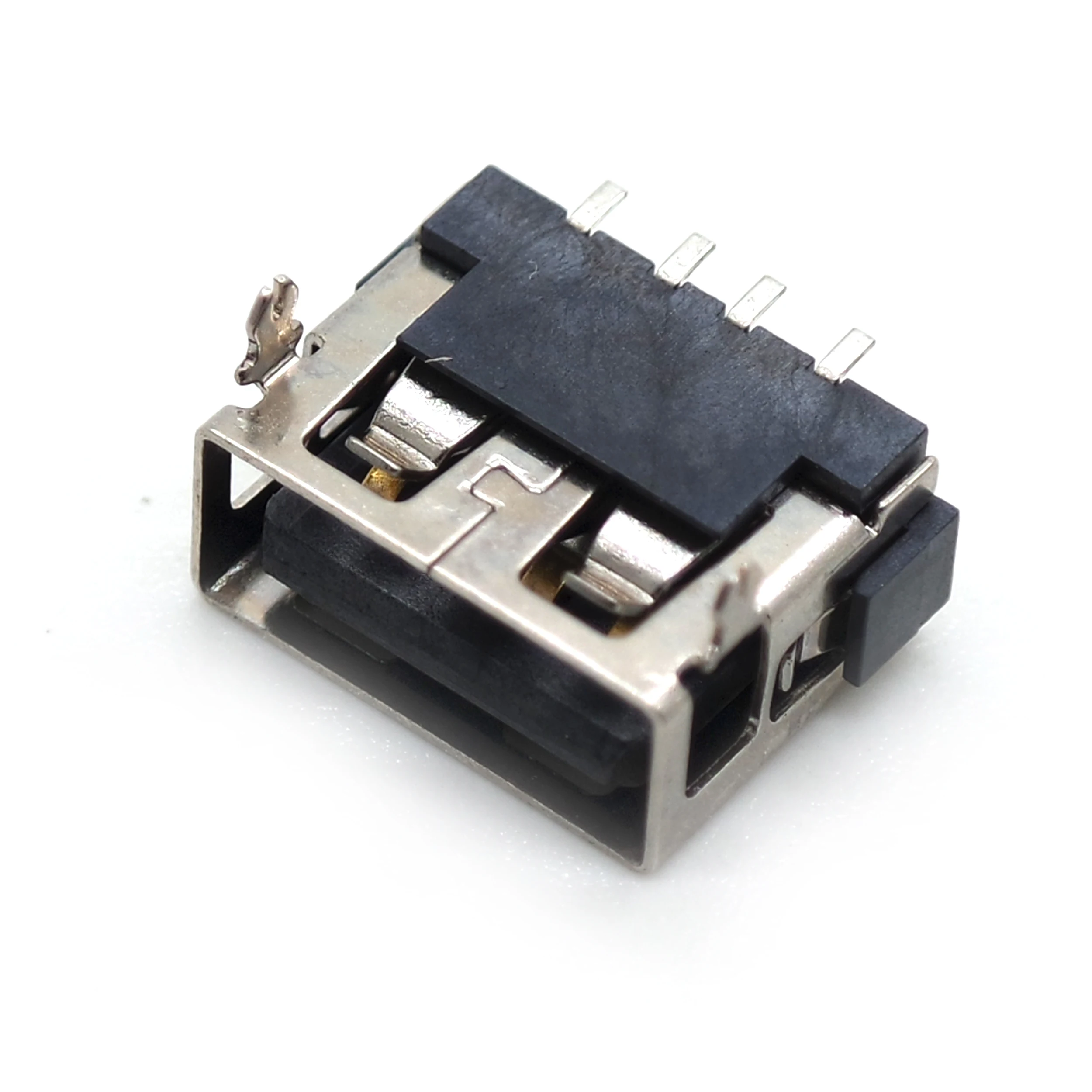 10PCS USB female connector AF10 straight pin front 2 pin a type USB 90 degree horizontal 4P patch 6.3h socket