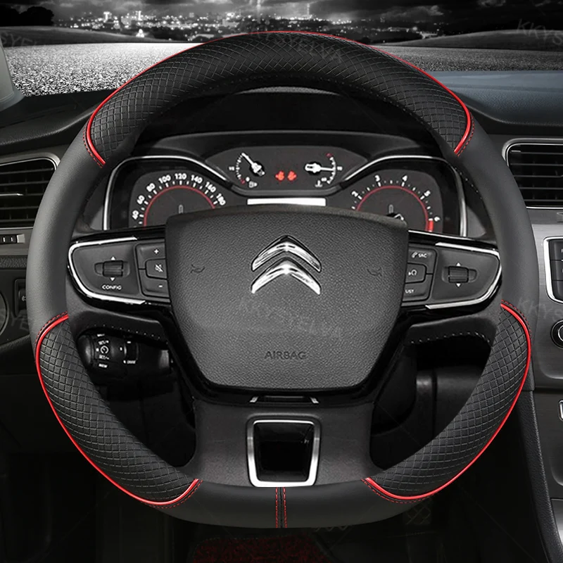 Car Steering Wheel Cover For Citroen C3 II III 2009 - 2021 C3 AIRCROSS 2017 - 2021 Berlingo 3 C4 Picasso 2 D Type Steering Wheel