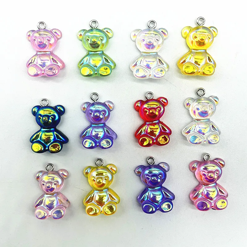 10ชิ้น/ล็อต AB สีหมี Charms จี้สำหรับสร้อยคอสร้อยข้อมือต่างหูเครื่องประดับทำผลการค้นหา Diy เรซิ่นหมีคริสต์มาสทำ