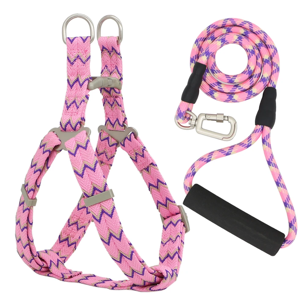 Soft Adjustable Dog Harness and Leash Set, Rock Climbing Buckle Vest, Small Medium and Large Pet Leashes, Outdoor Walking