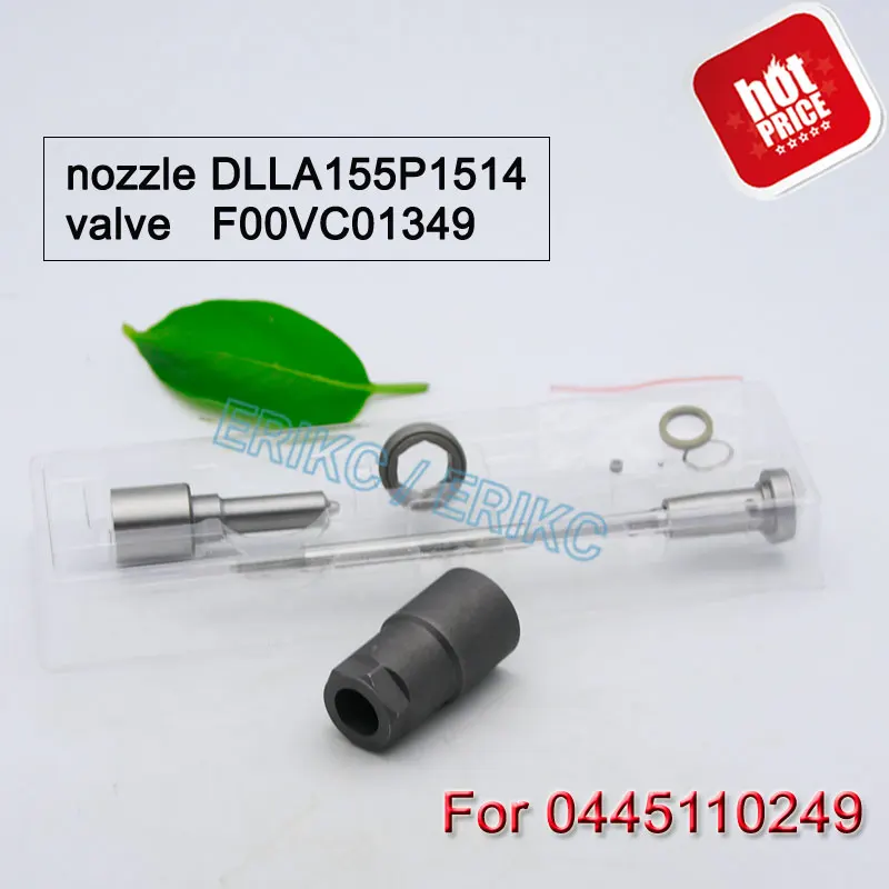 

ERIKC 0445110249 Common Rail Fuel Injector Repair Parts Diesel Nozzle DLLA155P1514 Control Valve F00VC01349 For Bosch FORD MAZDA