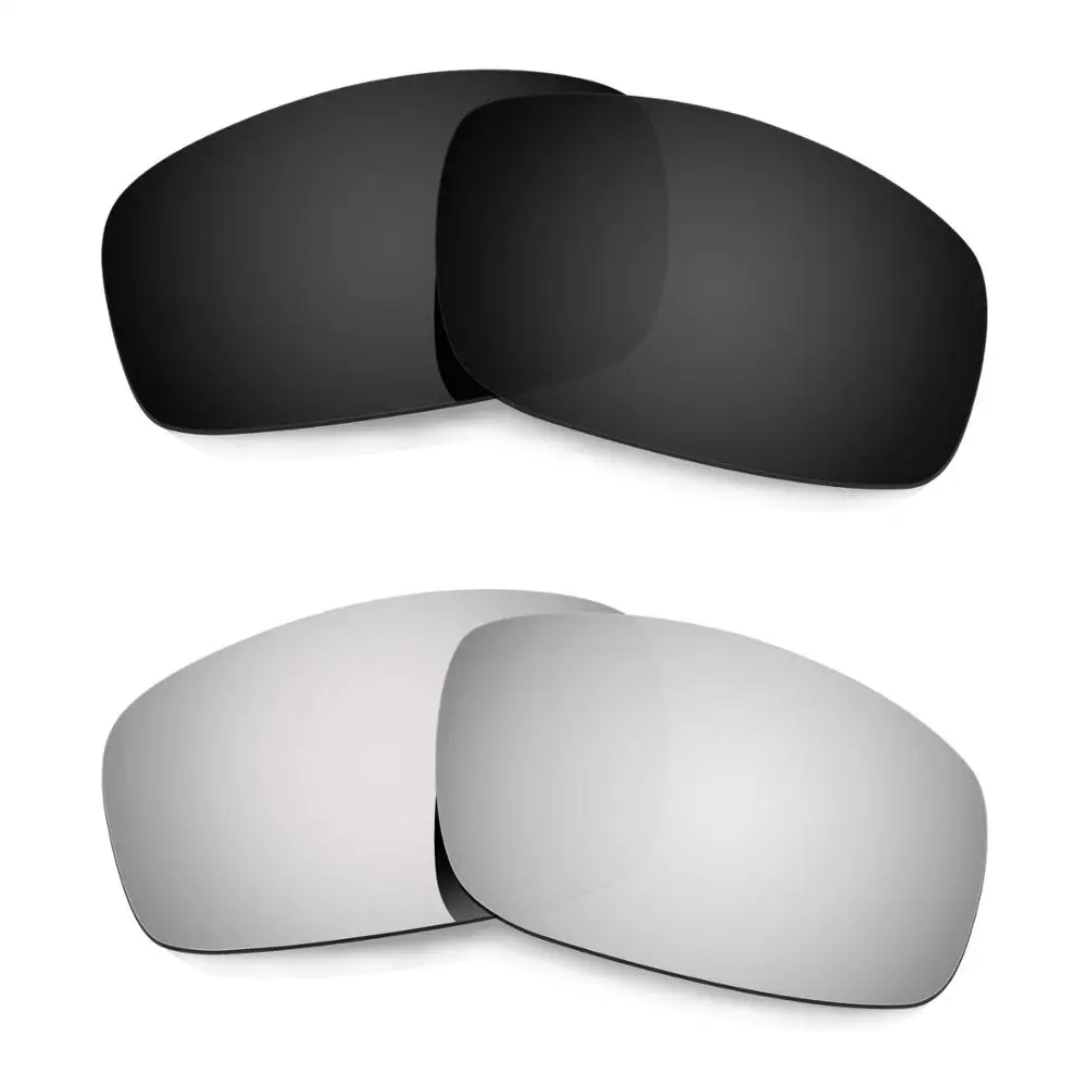 Hkuco For Monster Pup Sunglasses Polarized Replacement Lenses 2 Pairs - Black&Silver