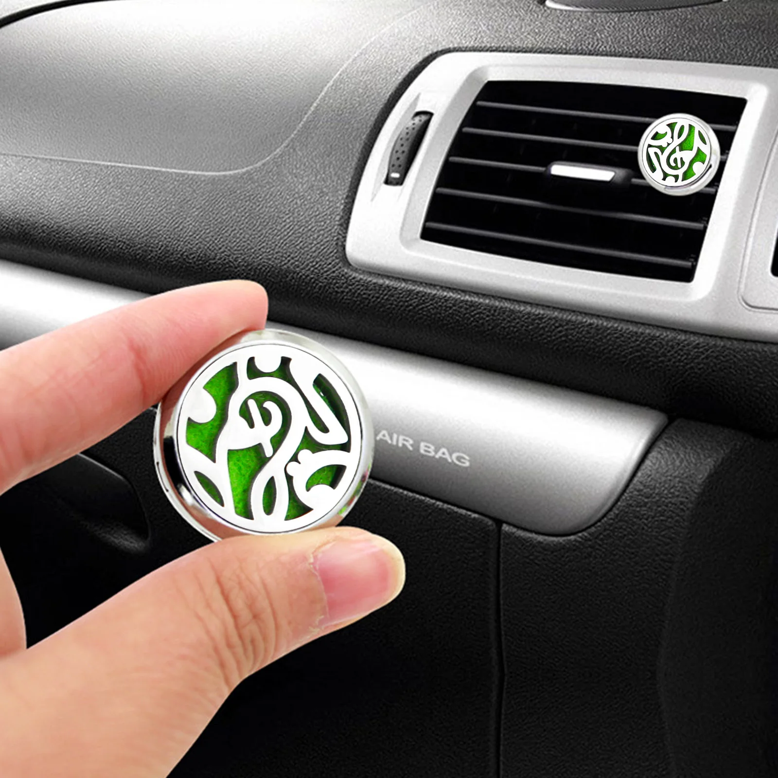 New Refillable Car Air Freshener Smell Perfume Diffuser Clip Auto Vent Essential Oil Natural Wood Locket Interior Accessories