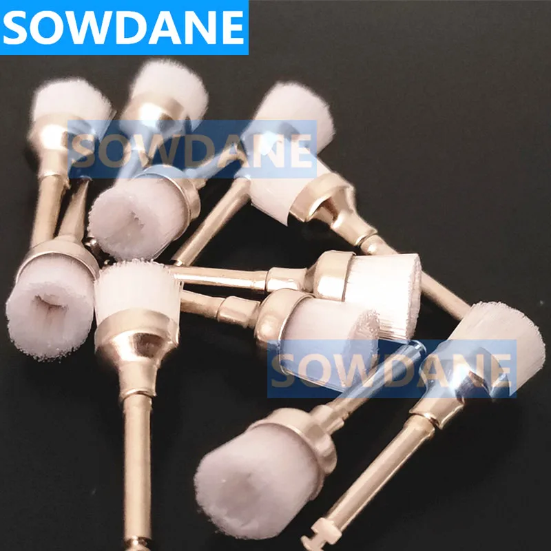 

50 pcs Dental Prophy Polishing Brush Latch Type Junior Nylon Cup Bowl Dental Teeth Whitening Material Dental Polish Brush 2.35mm