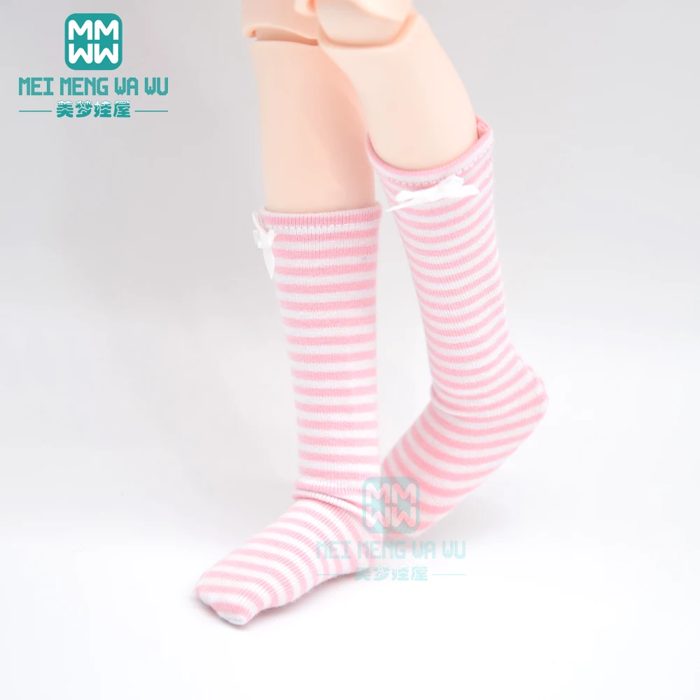 Accessories for doll fit 1/6 1/4 1/3  BJD YOSD MYOU SD13 MSD SD14 Doll Striped mid leg socks, shorts, long leg stockings