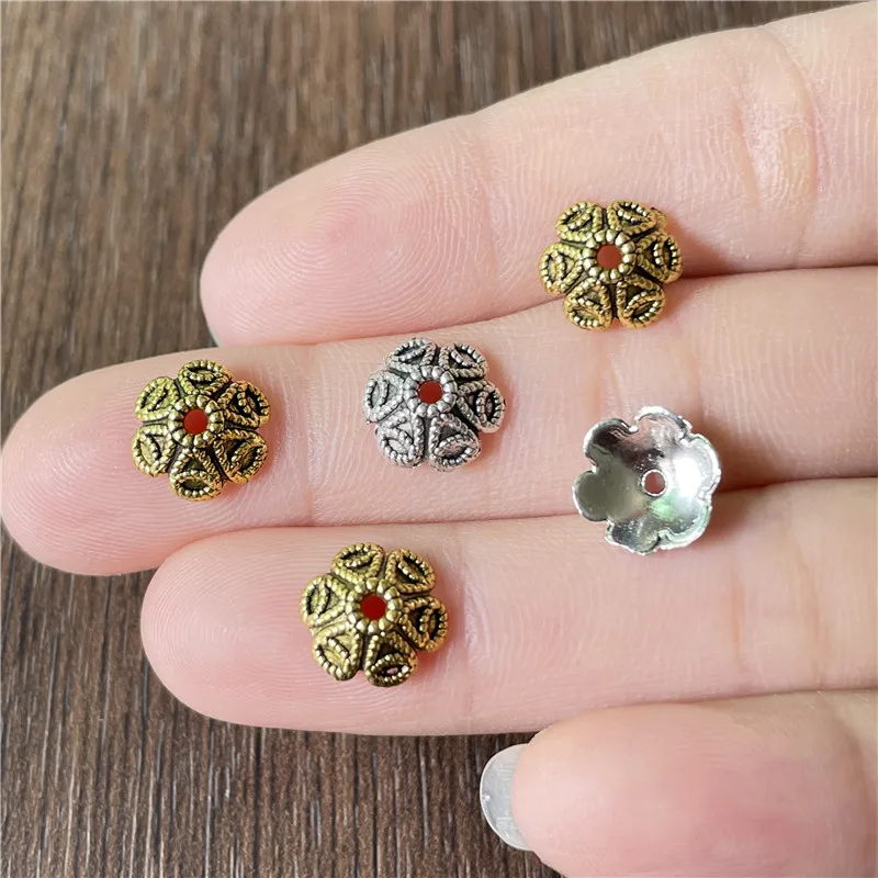 Ethnic Style 9*10mm Hat Shape Torus Bead Cap Spacer DIY Bracelet Necklace Jewelry Amulet Make Supplies Alloy Quality Accessories