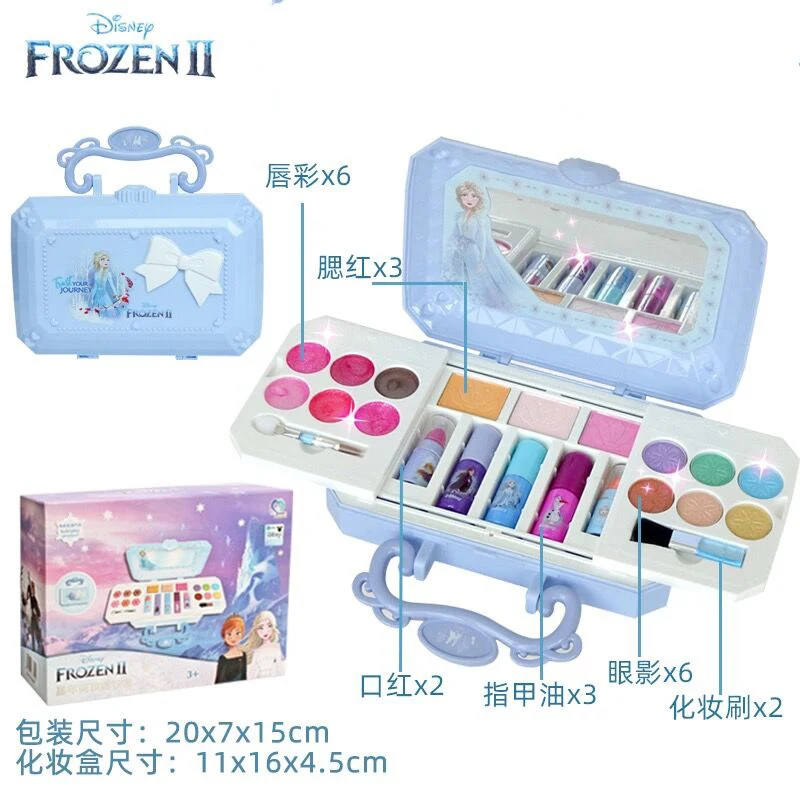 New Disney New girls frozen 2 princess elsa real Cosmetics Make up box set  snow White Beauty toys kids Christmas present gift