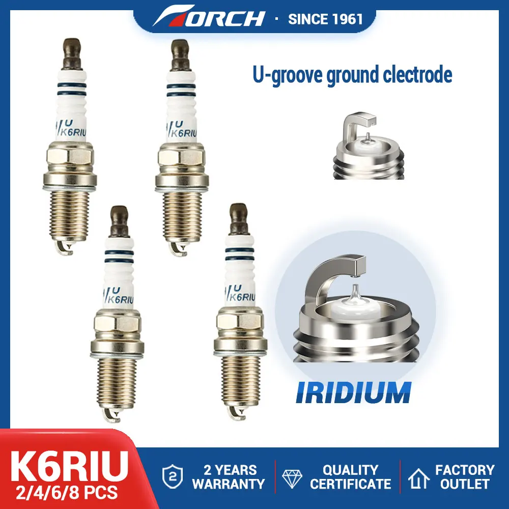 2-8PCS Iridium Candles TORCH K6RIU Replace for Mitsubishi 1822A157 7700500155 BKR6ES BKR6E 101000063AA Lifan LFB479Q3707800A