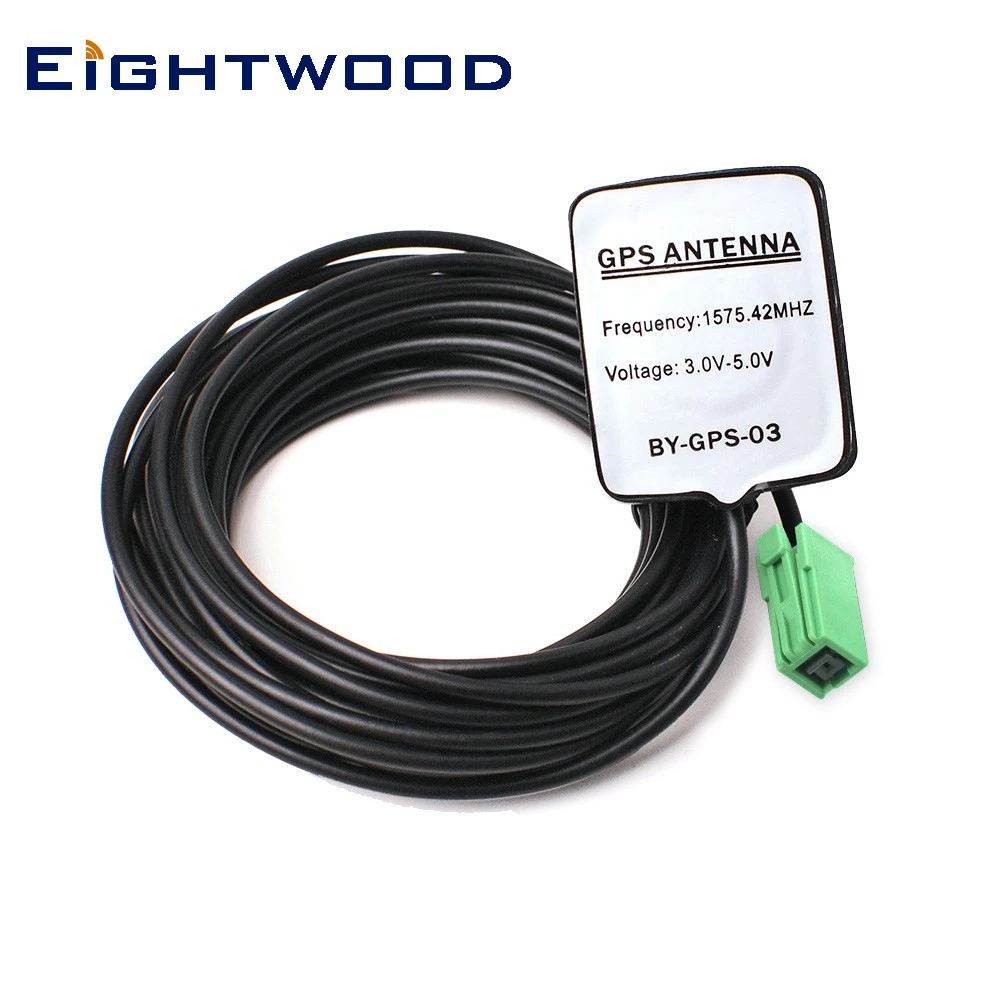 

Eightwood Car External GPS Navigation Antenna With GT5 Jack Female Connector 3m Active Aerial for Alpine Waterproof
