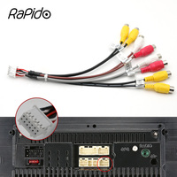 Universal DIY 12 Pin RCA Audio Video Wire Harness CCD AUX AV IN Out Cable Adapter Wiring Connector Android Car Radio