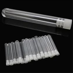 10pcs Clear Plastic Test Tube With Cap Bottom Long Transparent Test Tube Lab Provides 2 Sizes Liquid Packaging