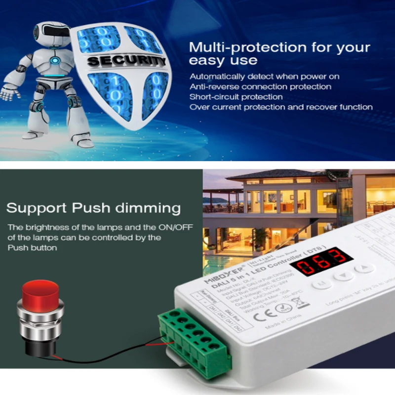Miboxer DT8 DL-X 5 In 1 Led Controller Enkele Kleur/Cct/Rgb/Rgbw/Rgb + Cct smart Led Dimmer Voor Led Verlichting DC12V ~ 24V