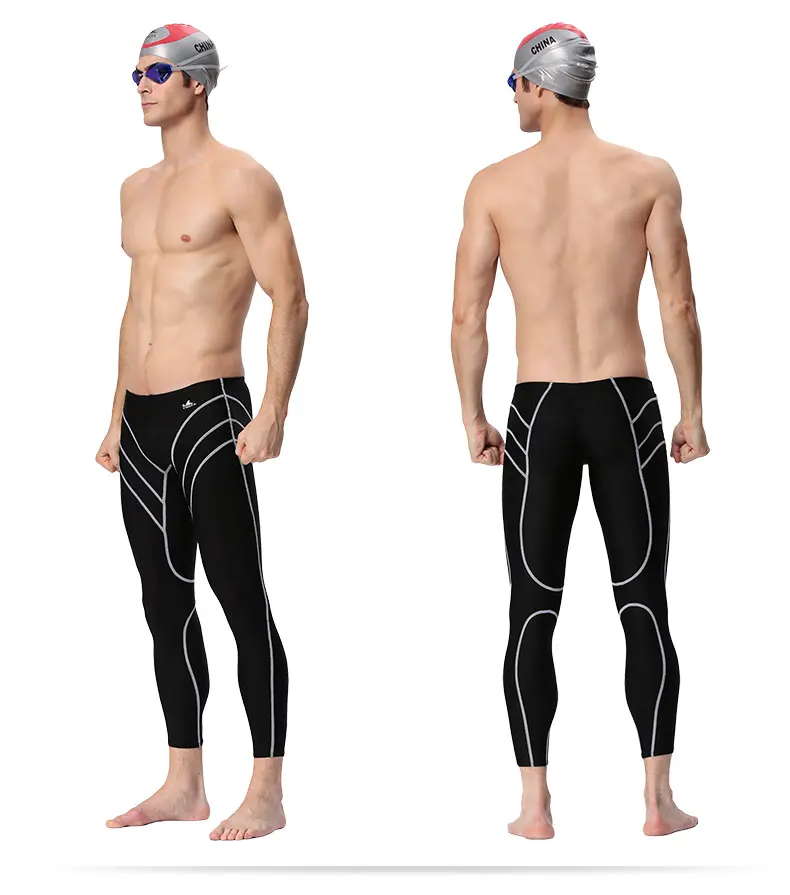 Yingfa Men/boy's Professional Chlorine Resistant Sunscreen Long Swim Trunk Fall Winter Swimwear Wet Suit Diving Pants 9707